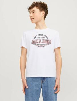 Camiseta Jack Letras Blanca Para Niño
