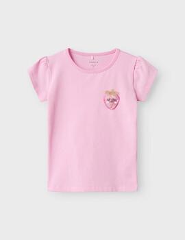 Camiseta Name it Fresita Rosa Para Niña