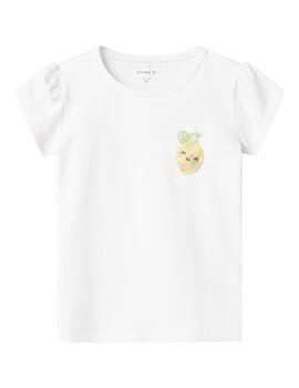 Camiseta Name it Limón Blanco Para Niña