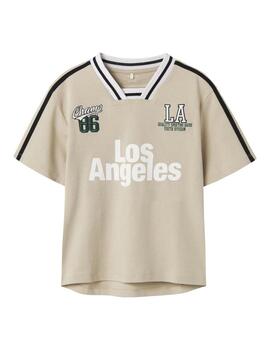 Camiseta Name It Los Angeles Beige Para Niño