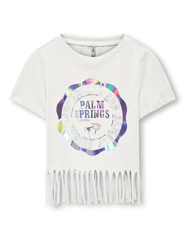 Camiseta Only Kids Flecos Blanca Para NIña