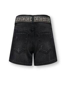 Short Tejano Cinturón Gris Para Niña