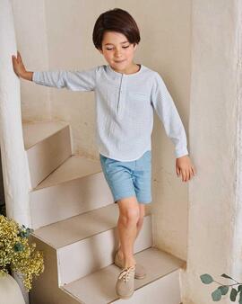 Camisa Dadati Cuadros Azules Para Niño