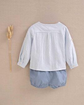 Conj Dadadti Cuadritos Azul Para Bebe