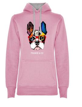 Sudadera Franquie Bulldog Rosa Mujer