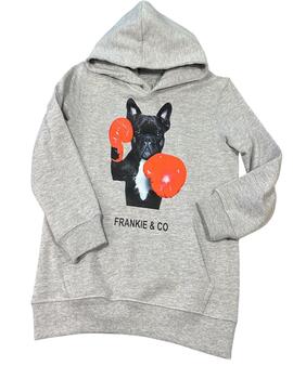 Sudadera Frankie Bulldog Boxeo Gris Unisex