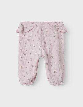 Pantalón Name it Flores Rosa Para Bebé