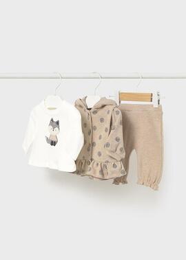 Conj.Mayoral 3piezas Lunares Beige Para Bebé