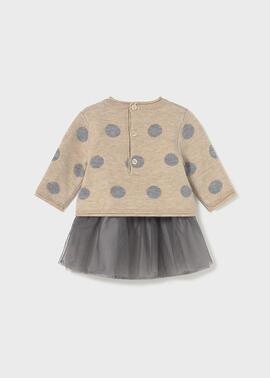 Vestido Mayoral Tul Beige Para Bebé