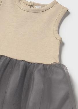 Vestido Mayoral Tul Beige Para Bebé