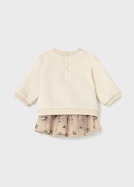 Conj.Mayoral Falda Tul Beige Para Bebé