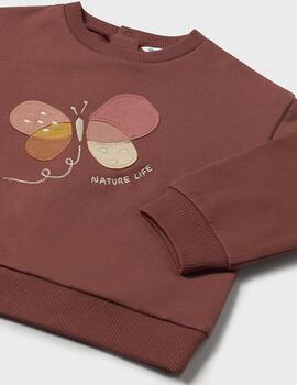 Sudadera Mayoral Mariposa Terracota Para Niña