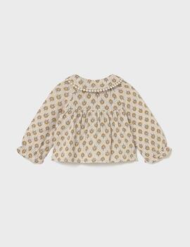 Blusa Mayoral Flores Miel Para Niña