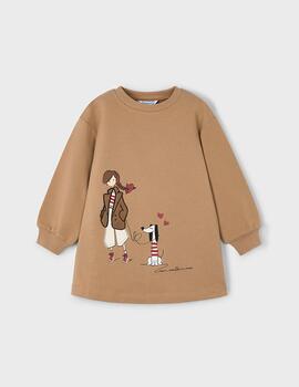 Vestido Mayoral Camel Para Niña