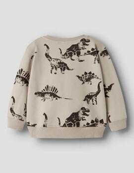 Sudadera Name It Dinos Beige Para Niño