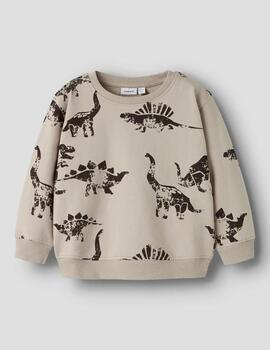 Sudadera Name It Dinos Beige Para Niño