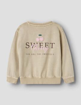 Sudadera Name It Sweet Cherry Beige Para Niña