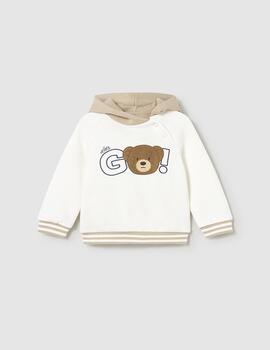 Sudadera Mayoral Con Capucha Nata Para Bebè
