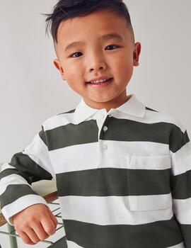Polo Mayoral Rayas Oliva M/L Para Niño