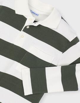 Polo Mayoral Rayas Oliva M/L Para Niño