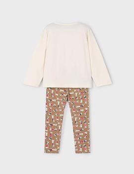 Conj.Mayoral Leggings Estampado CamelRojo Para Niñ