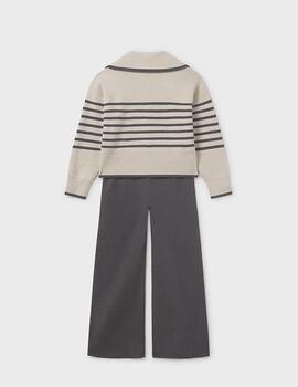 Conj.Mayoral Tricot Rayas Plomo Vig Para Niña
