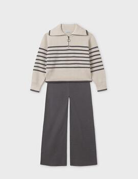Conj.Mayoral Tricot Rayas Plomo Vig Para Niña