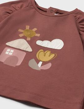 Camiseta Mayoral m/l Terracota  Para Bebè