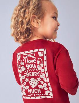 Camiseta Mayoral Estampada Roja Para Niña