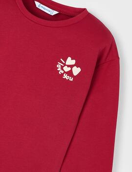 Camiseta Mayoral Estampada Roja Para Niña