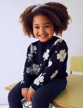 Jersey Mayoral Flores Petroleo Para Niña