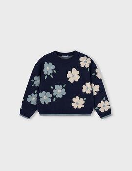 Jersey Mayoral Flores Petroleo Para Niña