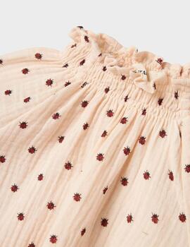 Blusa Lil'Atelier Rosa M/L Ladybug  Para Niña
