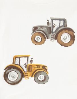 Camiseta Mayoral M/L Play Tractor Nata Para Bebè