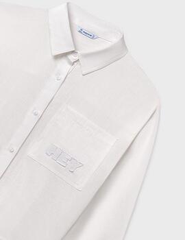Blusa Mayoral Bolsilla Blanco Para Niña