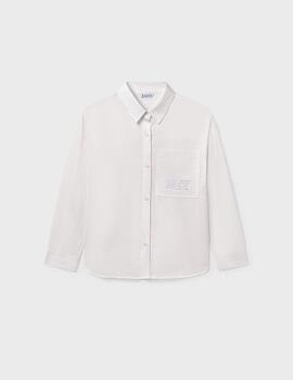 Blusa Mayoral Bolsilla Blanco Para Niña