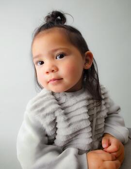Vestido Mayoral Pelo Gris Para Niña