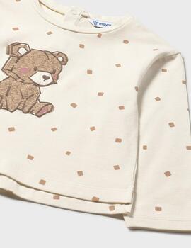 Camiseta Mayoral Osos Beige Para Niña