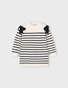 Vestido Mayoral Punto Rayas Macchiato Para Niña