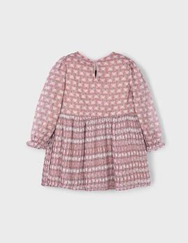 Vestido Mayoral Gasa Rosa Para Niña