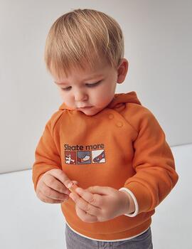 Pullover Mayoral Capucha Naranja Para Niño