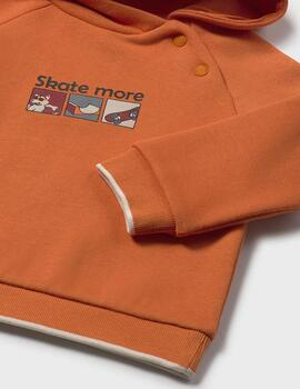 Pullover Mayoral Capucha Naranja Para Niño