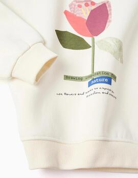 Sudadera Zippy Cruda Flor Para NIña