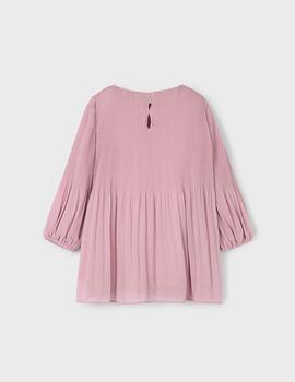 Vestido Mayoral Plisado Rosa Para Niña