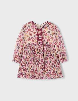 Vestido Mayoral Plisado Estampado Cereza Para Niña