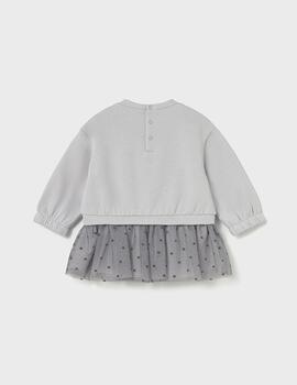 Vestido Mayoral Tul Gris Para Niña