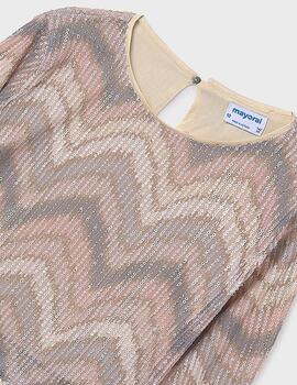 Camisa Mayoral Lentejuelas Nude Para Niña