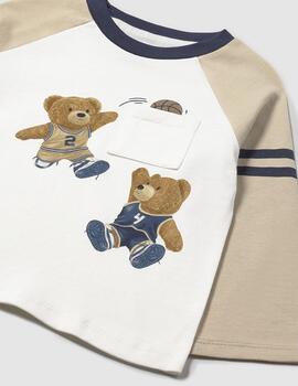Camiseta Mayoral Osos Tricolor Para Niño