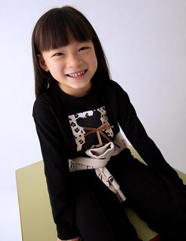 Camiseta Mayoral M/L Negra Para Niña