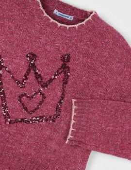 Jersey Mayoral Bordado Lentejuelas Cereza Para Niña